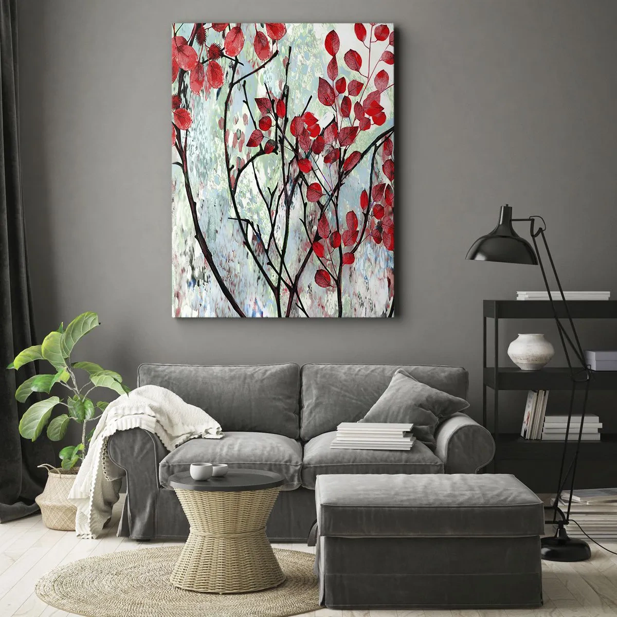 Tablou pe pânză - Arbore în stacojiu - 50x70 cm