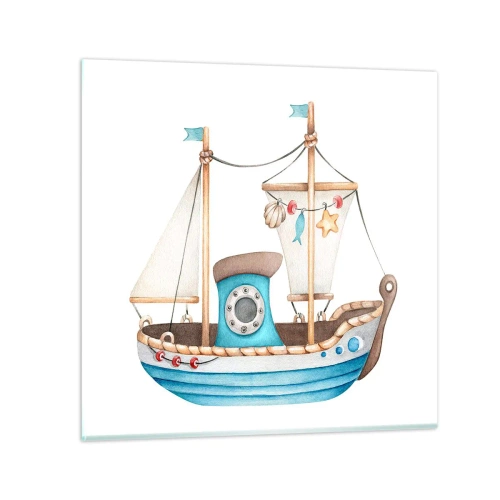 Tablou pe sticlă - Ahoy aventura! - 40x40 cm