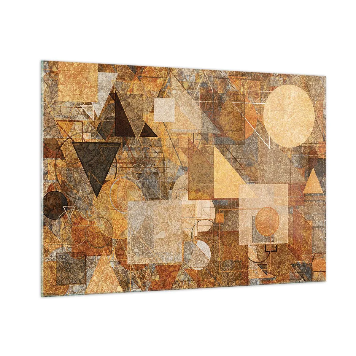 Tablou pe sticlă - Studiu cubist de bronz - 100x70 cm