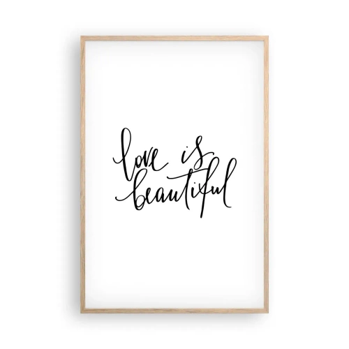 Poster în ramă de stejar deschis - Citiți și repetați - 61x91 cm