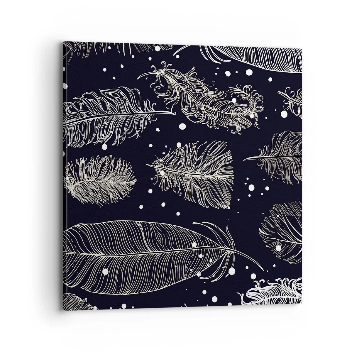 Tablou pe pânză - Dantelă cu pene - 70x70 cm