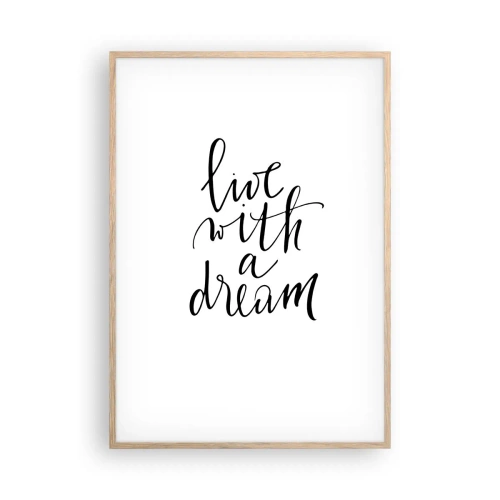 Poster în ramă de stejar deschis - Of course - 70x100 cm