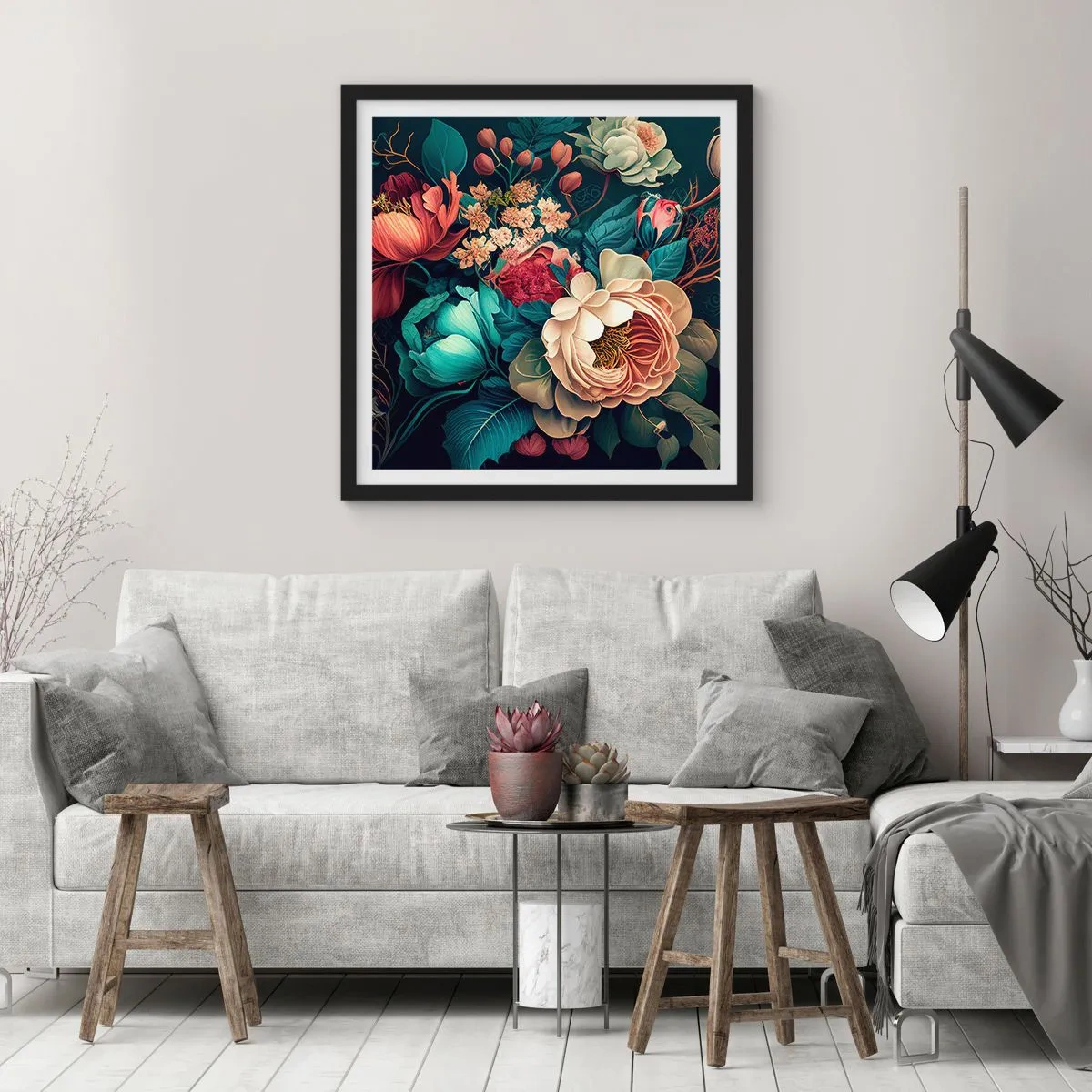 Poster în ramă neagră - Farmecul secolului al XIX-lea - 30x30 cm