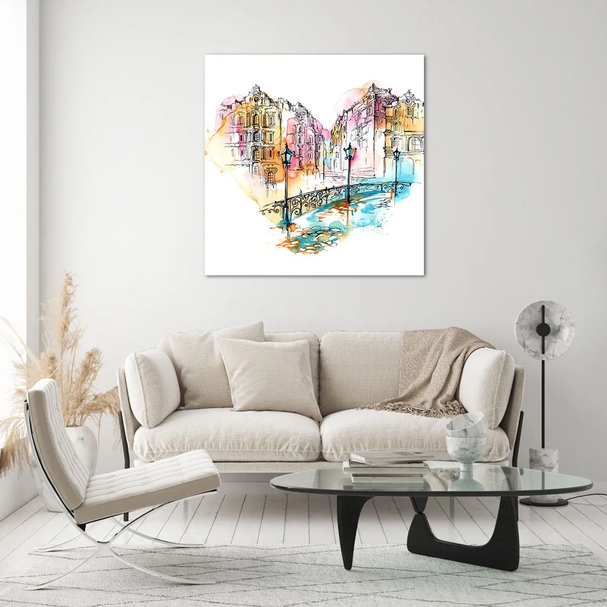 Tablou pe sticlă - Inima orașului - 60x60 cm