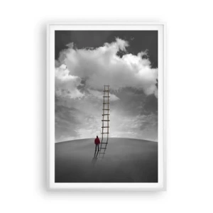 Poster în ramă albă - Orice este posibil - 70x100 cm