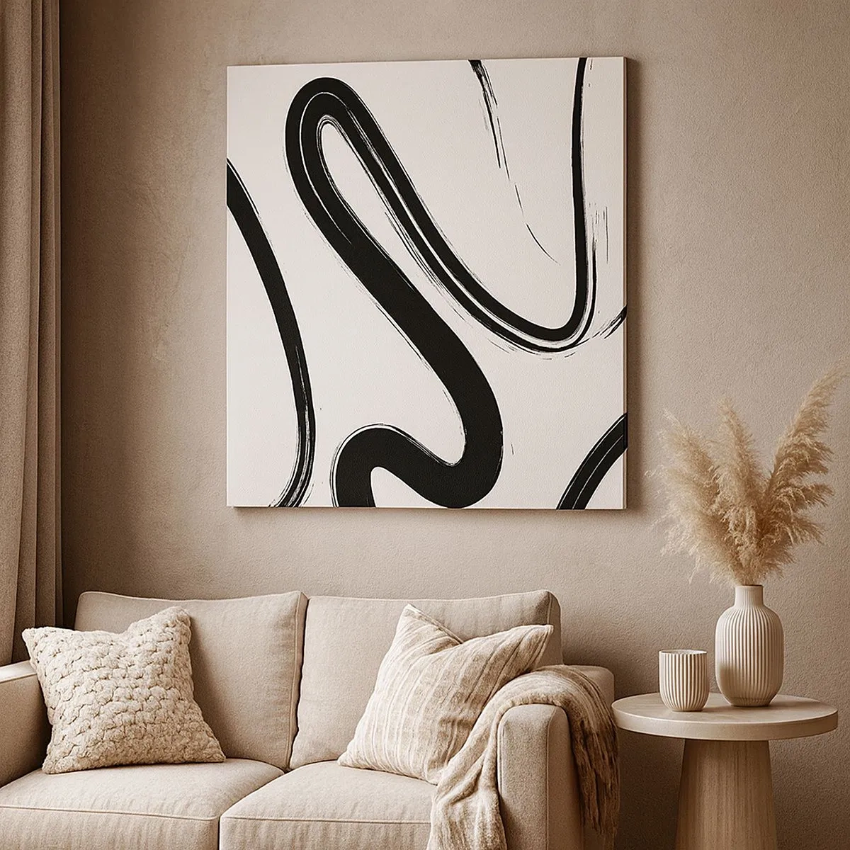 Tablou pe pânză - Capriciu în alb și negru - 30x30 cm