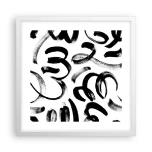 Poster în ramă albă - Negru pe alb - 40x40 cm