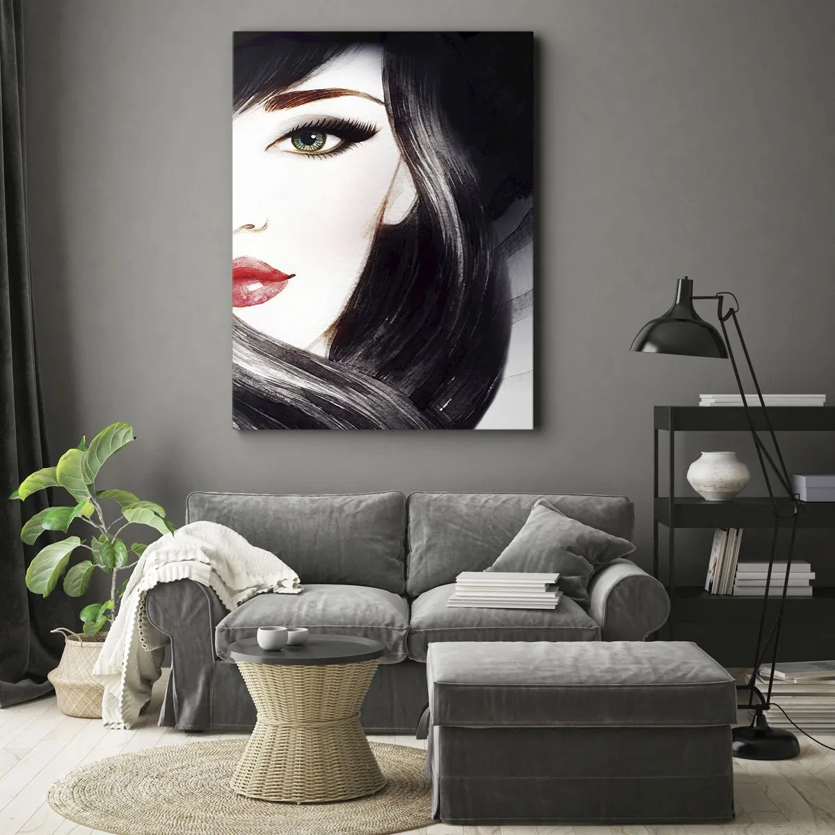 Tablou pe pânză - Privirea de safir - 50x70 cm