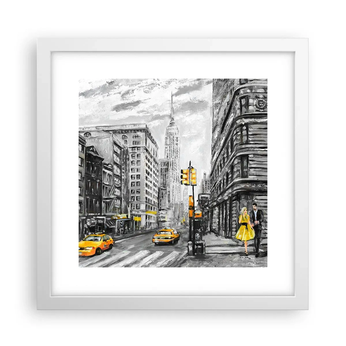 Poster în ramă albă - O poveste din New York - 30x30 cm