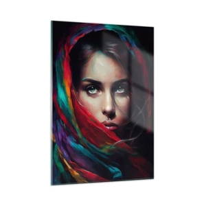 Tablou pe sticlă - Misterul ochilor verzi - 50x70 cm