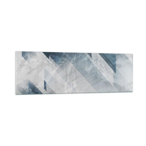 Tablou pe sticlă - Compoziția spațială - mișcarea griului - 160x50 cm