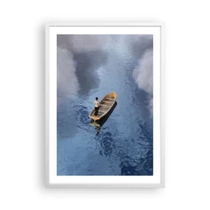 Poster în ramă albă - Viață - călătorie - necunoscut - 50x70 cm