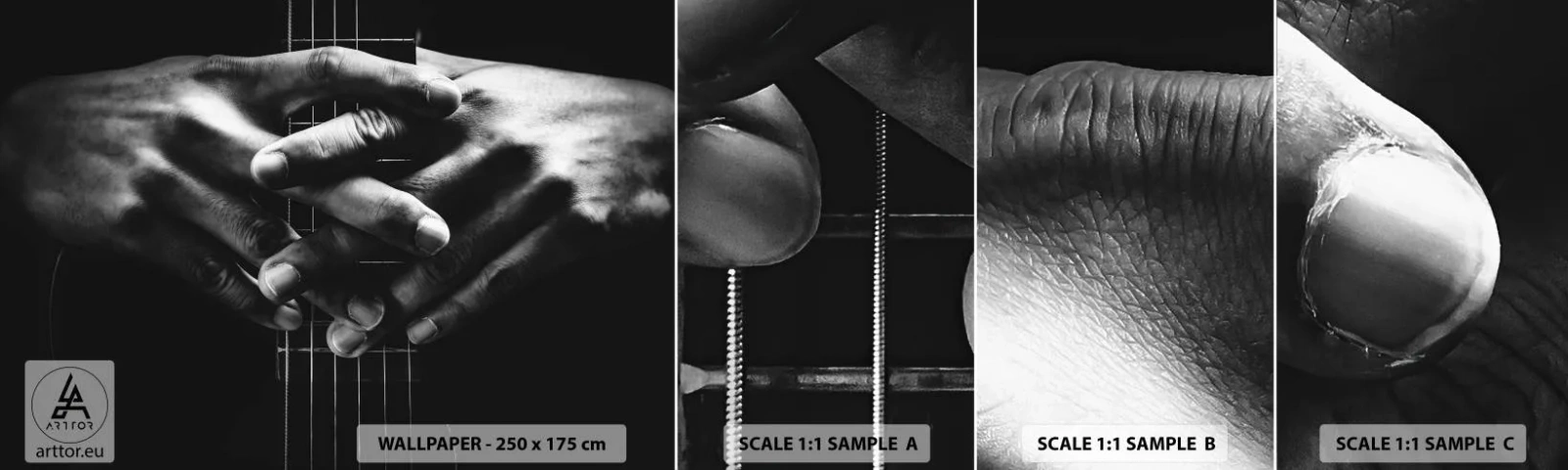 Mostră de Tapet Standard Eco - Rugăciunea artistului - Chitarist, Muzician, Chitară - 100x30 cm