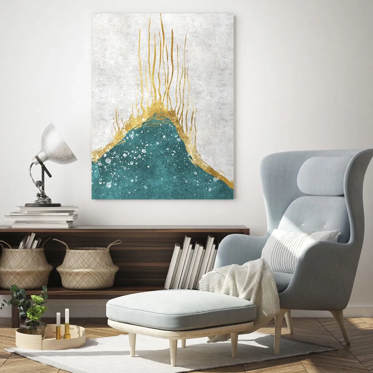 Tablou pe sticlă - Mareea de aur - 50x70 cm