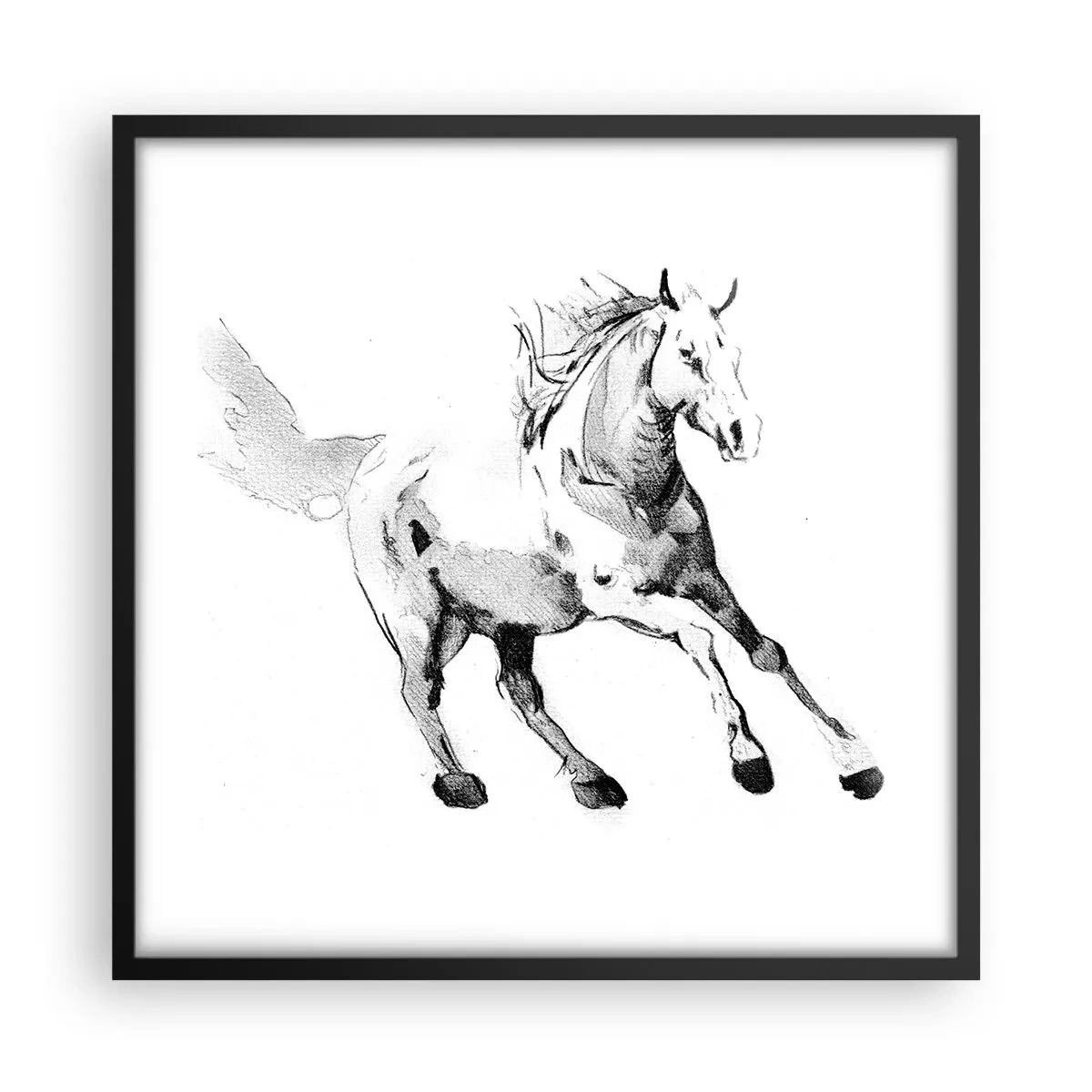 Poster în ramă neagră - Suflet neîmblânzit - 50x50 cm