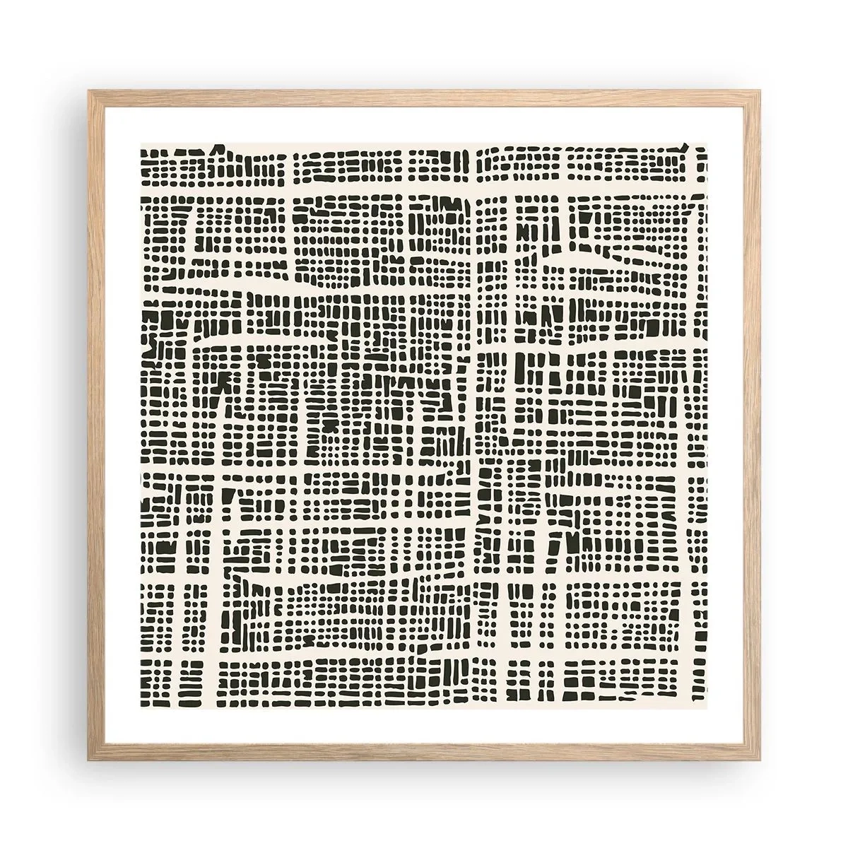 Poster în ramă de stejar deschis - O compoziție țesută - 60x60 cm