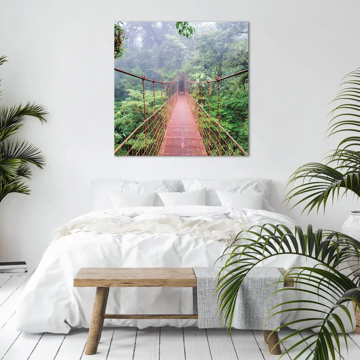 Tablou pe pânză - Suspendat deasupra coroanelor arborilor - 70x70 cm