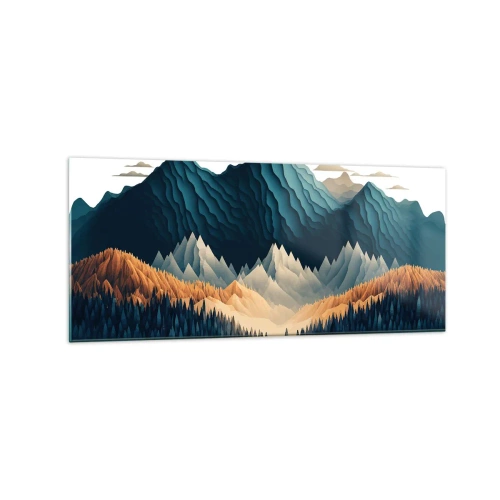 Tablou pe sticlă - Peisaj montan perfect - 120x50 cm