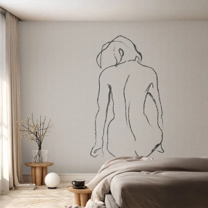 Tapet Premium Canvas - Nud de fată - act, Linia, Desen - 350x256 cm