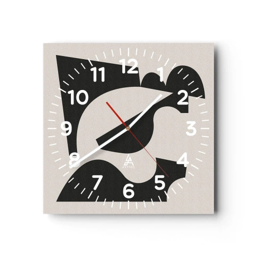 Ceas de perete - Ceas pe sticlă - Pentru autoasamblare - 30x30 cm