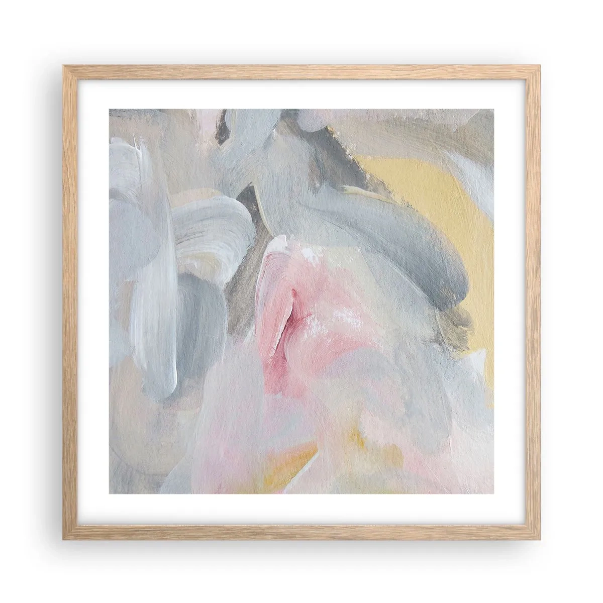 Poster în ramă de stejar deschis - Într-o lume de pastel - 50x50 cm