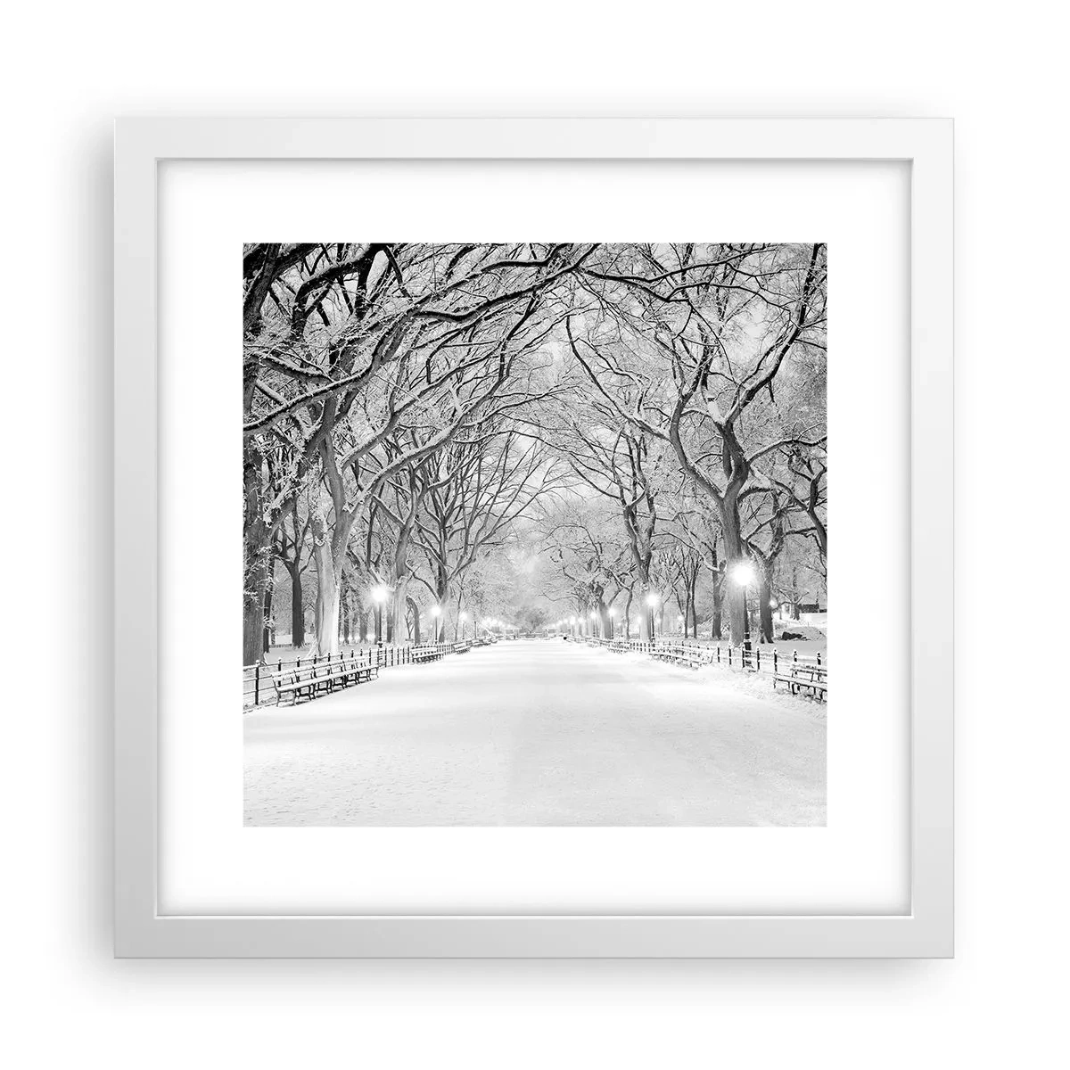 Poster în ramă albă - Cele patru anotimpuri – iarna - 30x30 cm