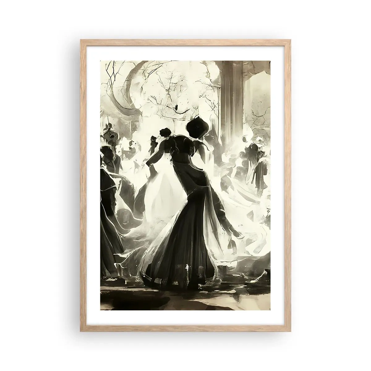 Poster în ramă de stejar deschis - Marea mascaradă - 50x70 cm