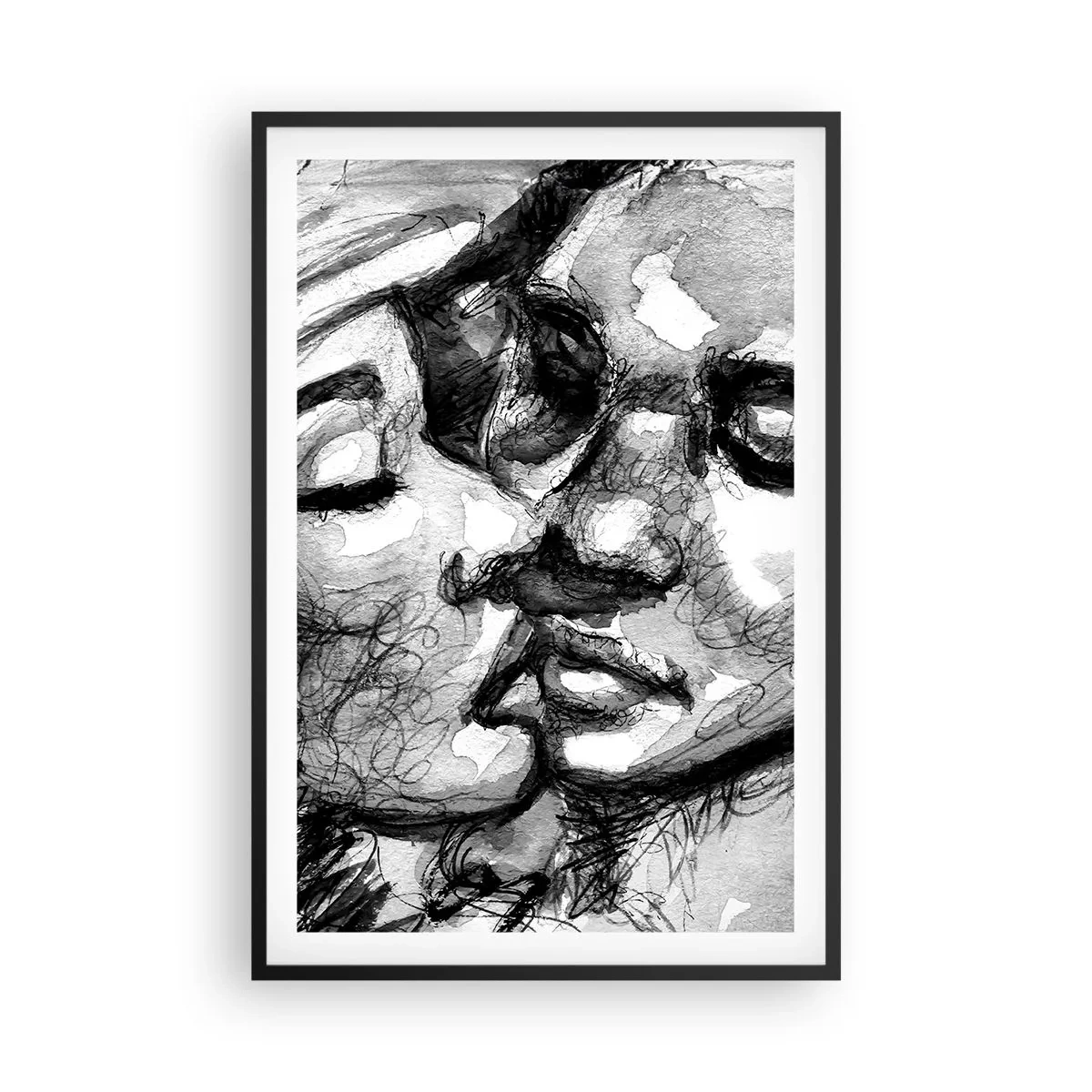 Poster în ramă neagră - Un moment de tandrețe - 61x91 cm