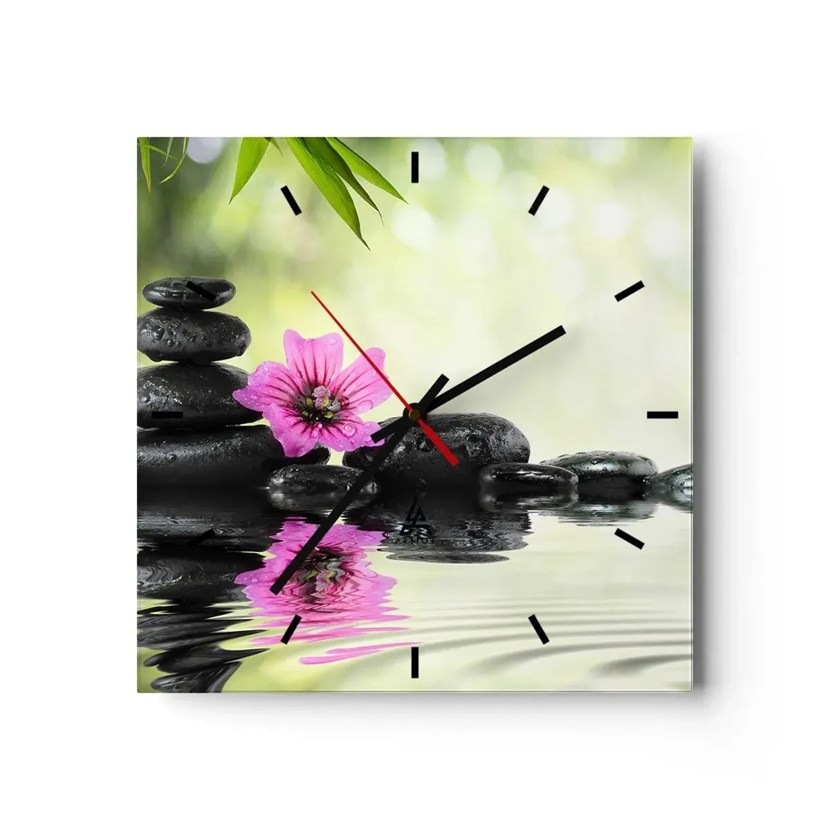 Ceas de perete - Ceas pe sticlă - Timp pentru suflet - 30x30 cm