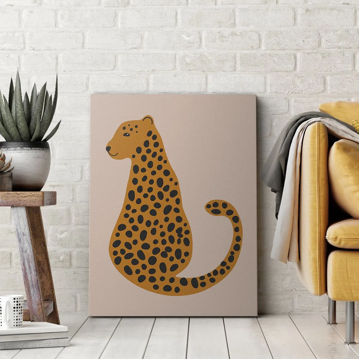 Tablou pe pânză - Modelul leopard este tot timpul la modă - 45x80 cm