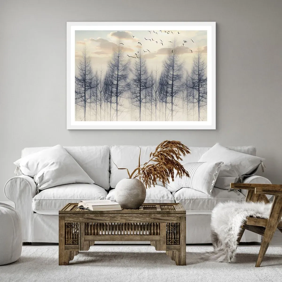 Poster în ramă albă - Spiritele pădurii - 40x30 cm