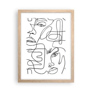 Poster în ramă de stejar deschis - Într-o încurcătură de emoții - 30x40 cm