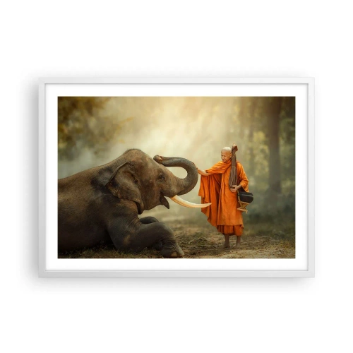 Poster în ramă albă - Întâlnire în călătorie - 70x50 cm