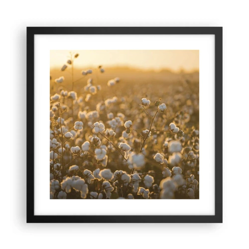 Poster în ramă neagră - Câmp pufos - 40x40 cm