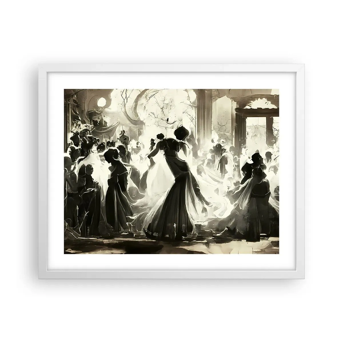 Poster în ramă albă - Marea mascaradă - 50x40 cm