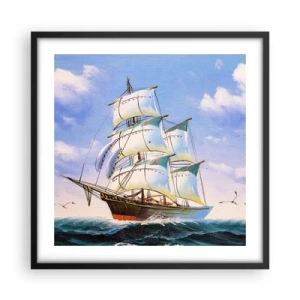 Poster în ramă neagră - Cu mândrie în vânt - 50x50 cm