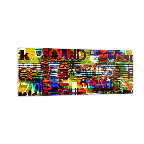 Tablou pe sticlă - Toate culorile sunetului - 140x50 cm