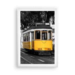 Poster în ramă albă - Sună fado în fundal - 61x91 cm