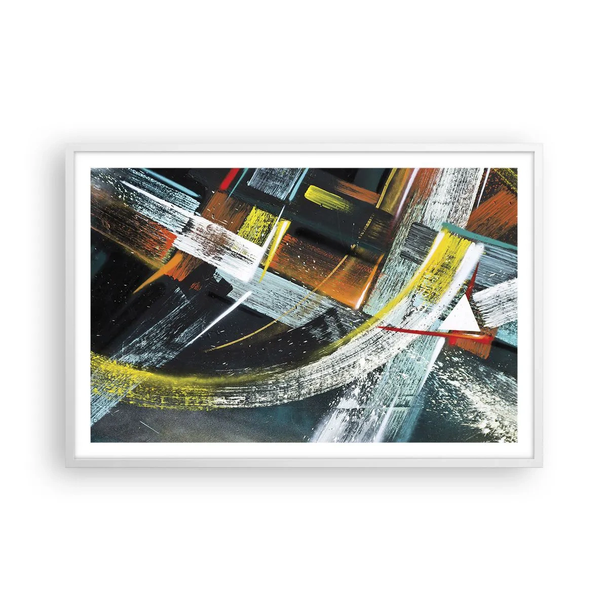 Poster în ramă albă - Energia în mișcare - 91x61 cm