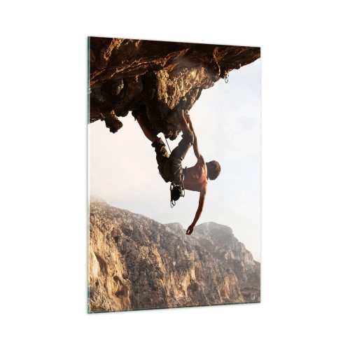 Tablou pe sticlă - Lumea s-a micșorat într-un pumn pe un afloriment de bolovani - 50x70 cm