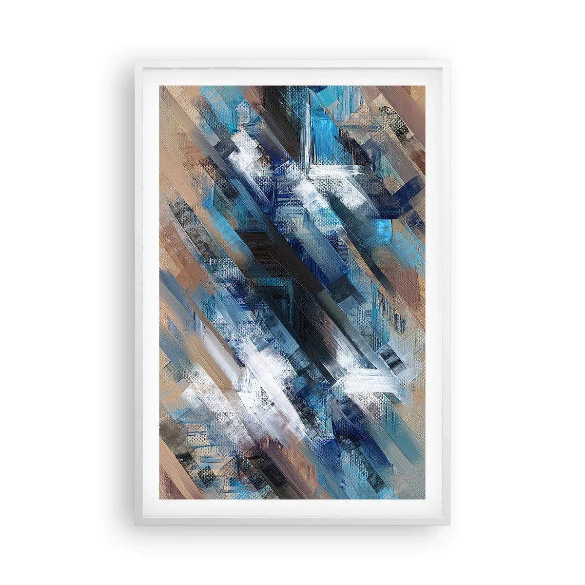 Poster în ramă albă - Pe o pantă albastră - 61x91 cm