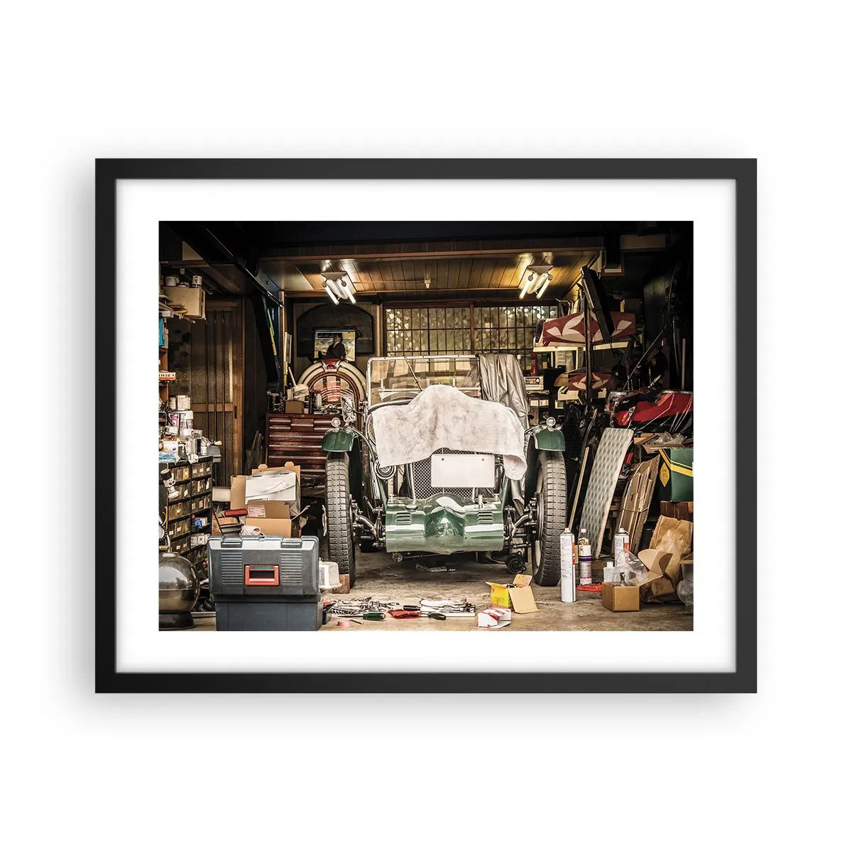 Poster în ramă neagră - Înapoi în trecut - 50x40 cm