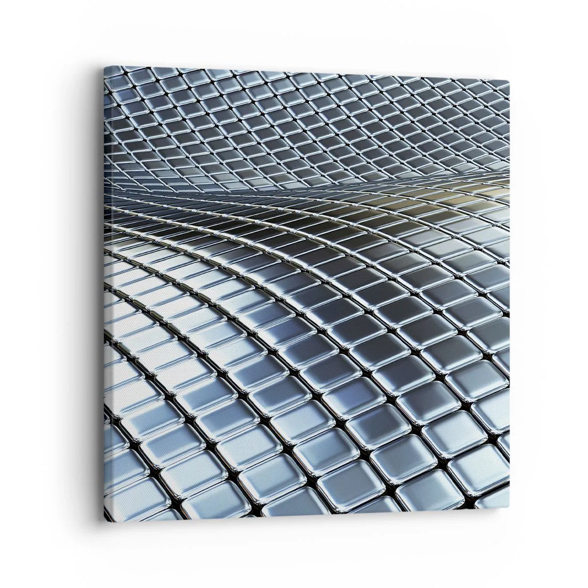 Tablou pe pânză - Val metalic argintiu - 30x30 cm