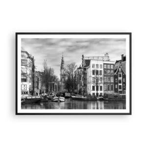 Poster în ramă neagră - Amsterdam vibes - 100x70 cm