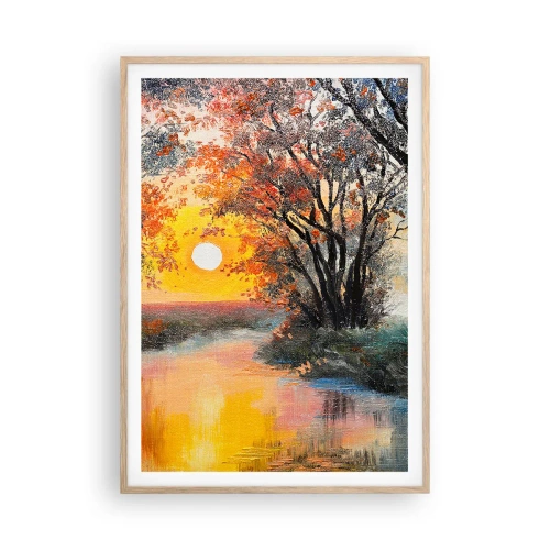 Poster în ramă de stejar deschis - Atmosferă de toamnă - 70x100 cm