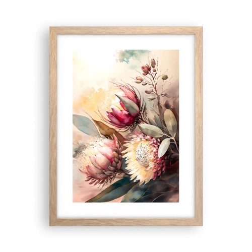 Poster în ramă de stejar deschis - Profil și en face - 30x40 cm
