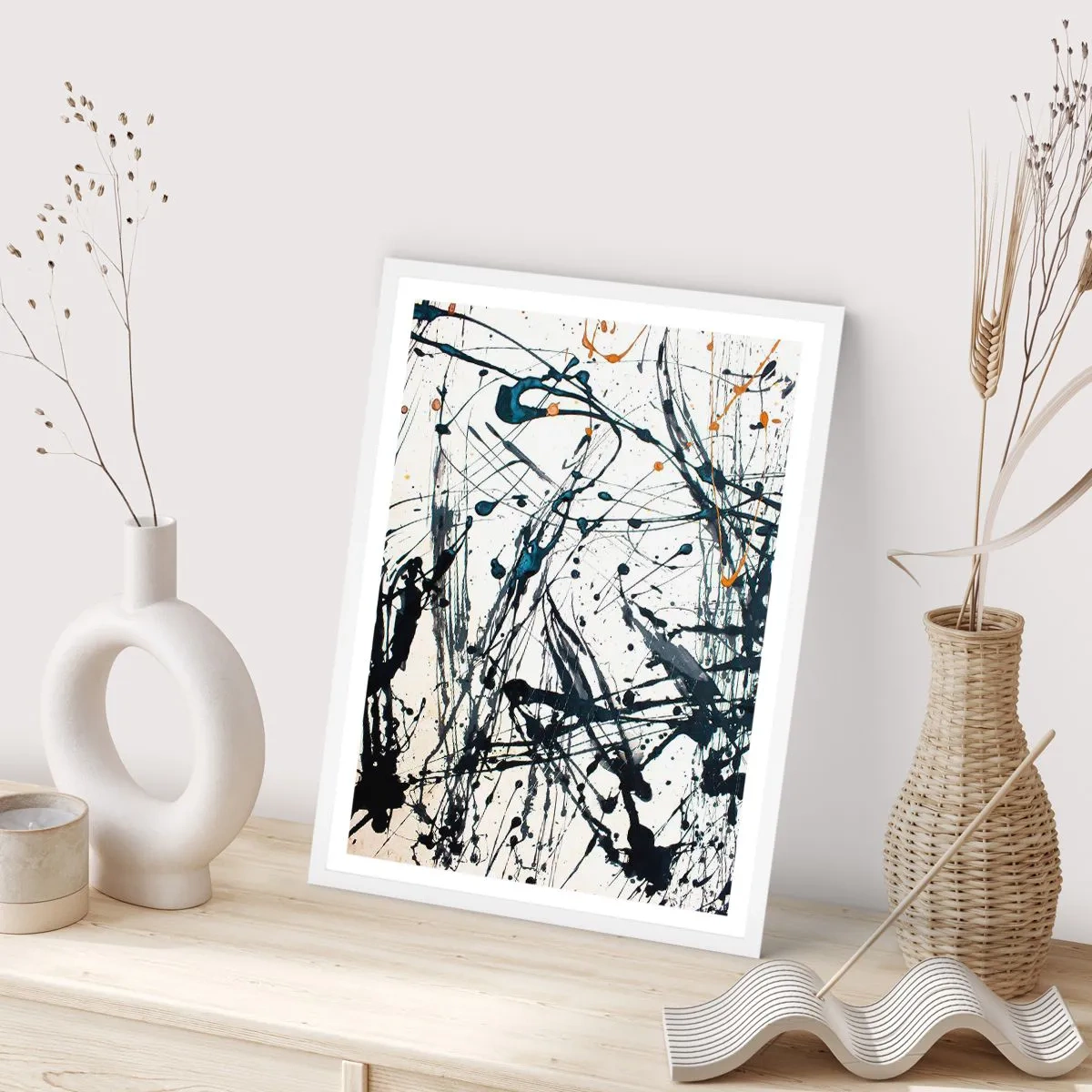 Poster în ramă albă - Abstracție expresionistă - 40x50 cm
