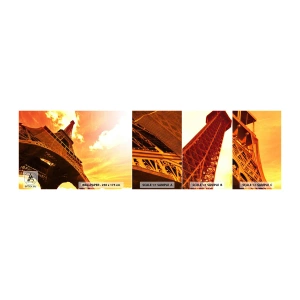 Mostră tapet autocolant Deluxe Sticker - Monumental, pentru că aurit de soare - Oraș, Paris, turnul Eiffel - 100x30 cm