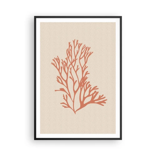 Poster în ramă neagră - Coral filigranat - 70x100 cm