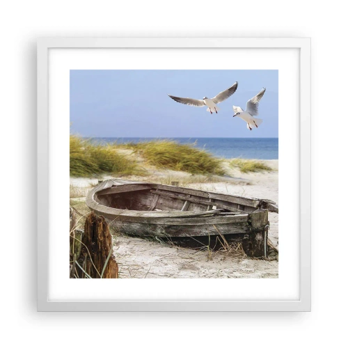 Poster în ramă albă - Scăldate în vânt - 40x40 cm